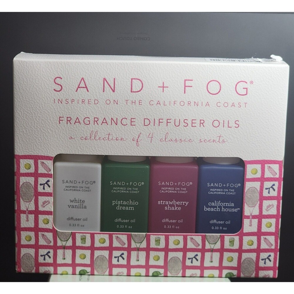 Sand + Fog Fragrance Diffuser Oil 4pk White Vanilla Pistachio Strawberry NIB